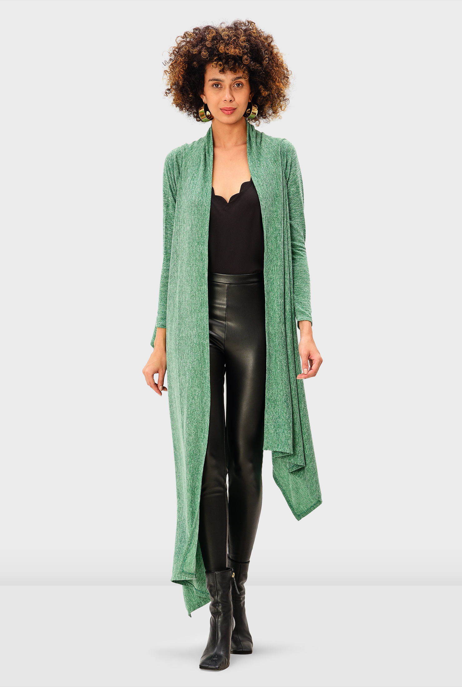 Shop Lurex sweater knit cape cardigan eShakti