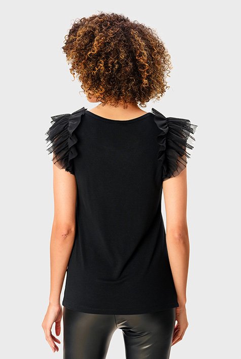 Tulle ruffle top hotsell