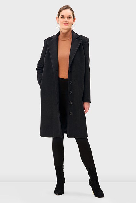 Shop Melton-look wool blend coat | eShakti