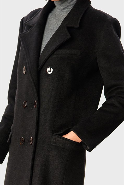 Shop Melton-look wool blend coat | eShakti