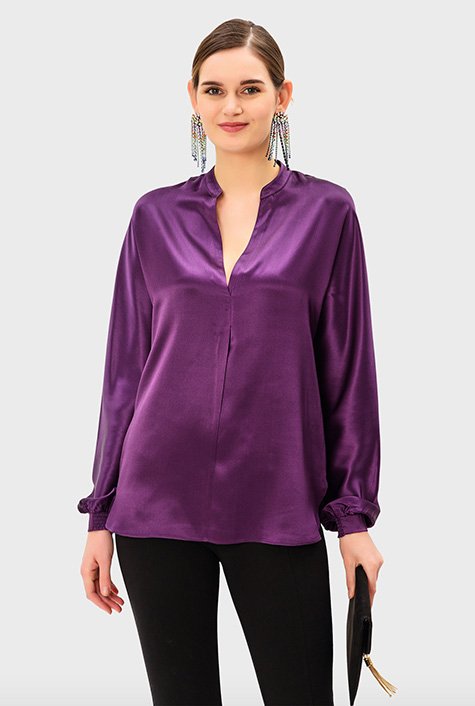 Shop Silk satin tunic | eShakti