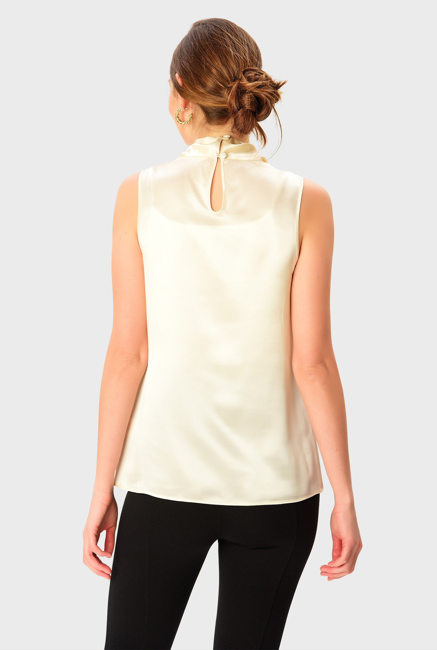 Shop Cowl neck silk satin blouse | eShakti