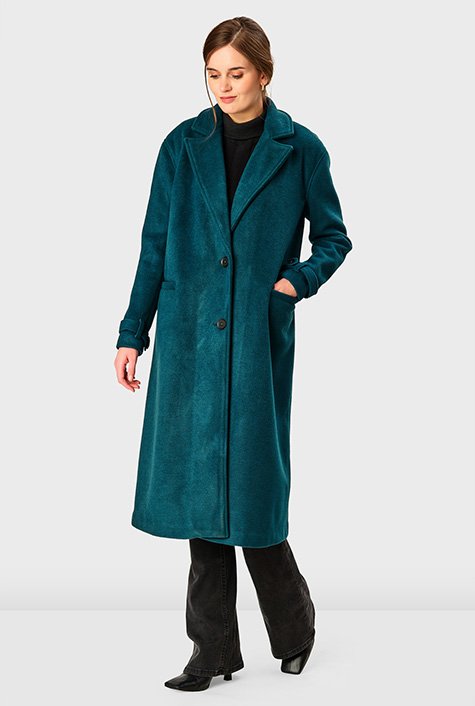 Teal wool outlet coat