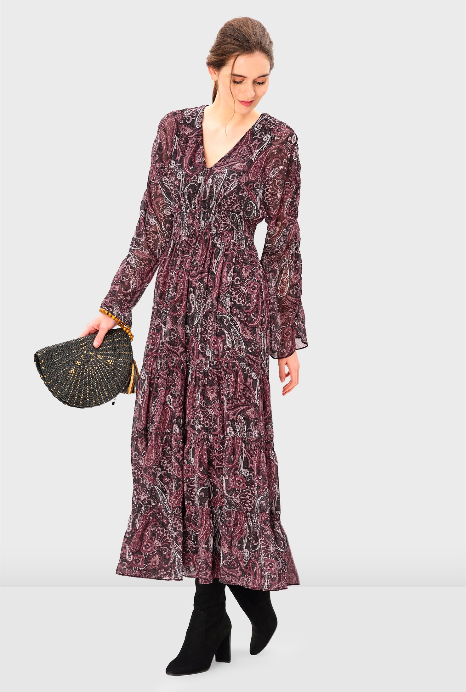 Paisley Georgette Dress