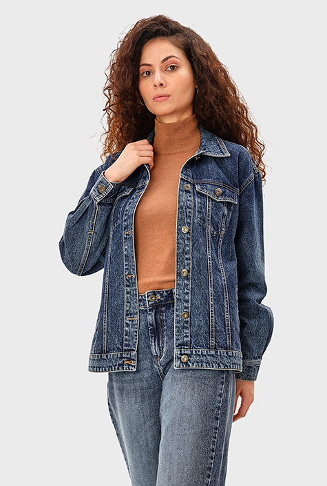Shop Vintage indigo denim jacket | eShakti