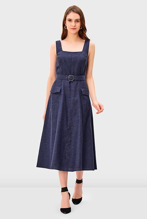 Chambray fit hotsell and flare dress