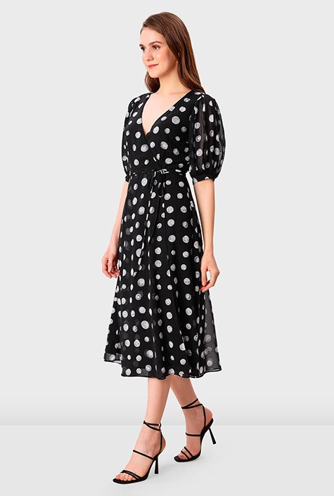 Printed georgette hotsell puff sleeve dress