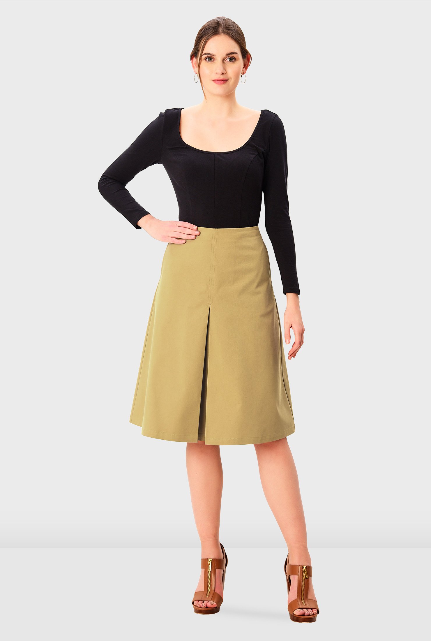 twill skirt knee length