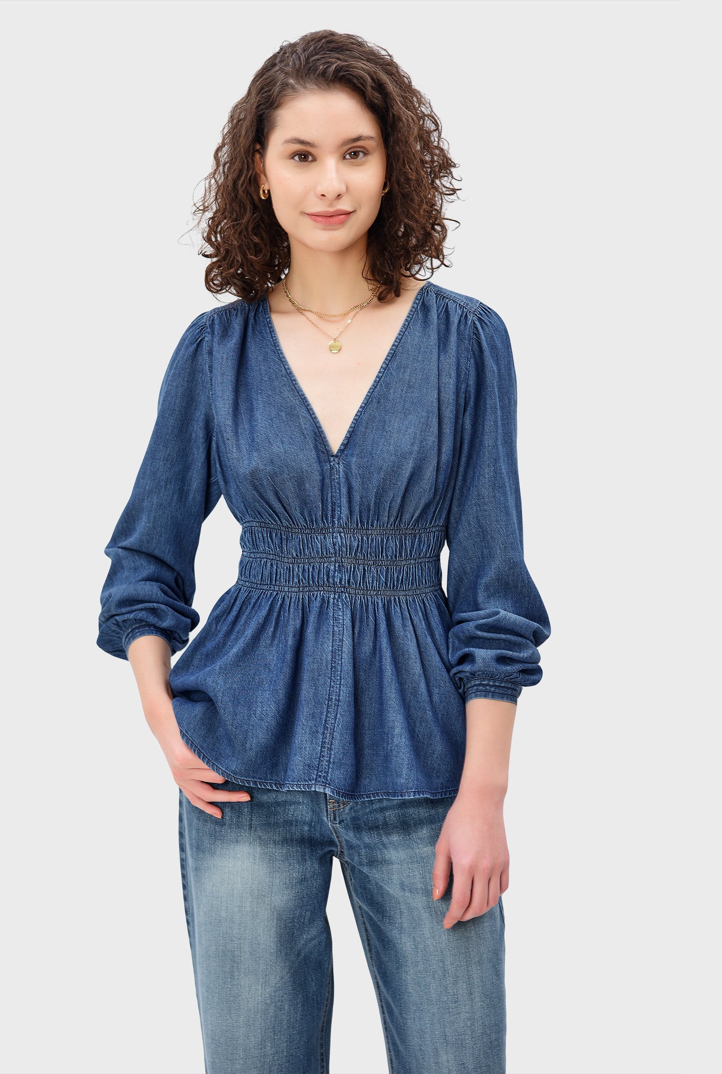 Lands' End Women's Plus Size Short Sleeve Cotton Poplin Pajama Shirt - 2x -  Medium Indigo Chambray