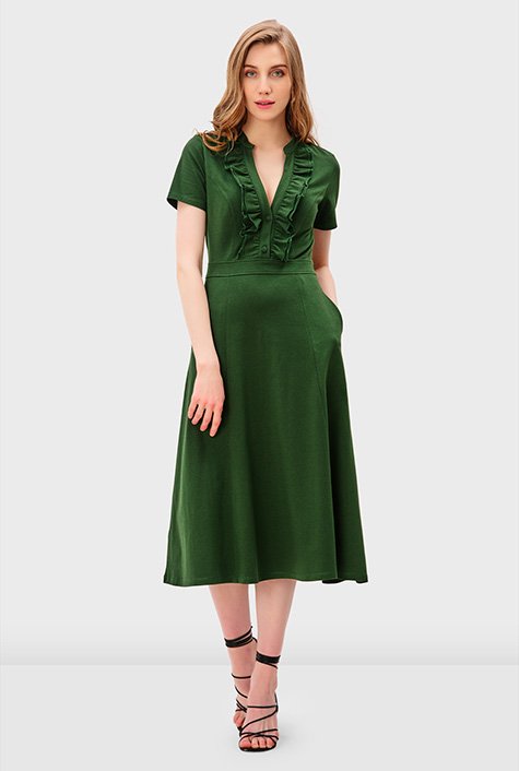 Buy SHOW OFF Women's Olive Tie and Dye Cotton Fit and Flare Dress Online at  Best Prices in India - JioMart.