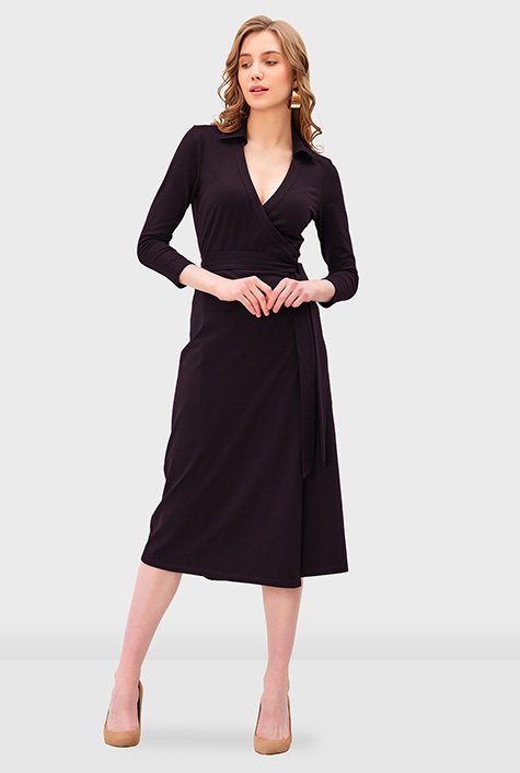 Cotton jersey 2025 wrap dress