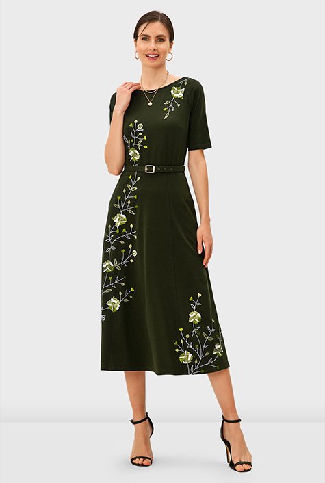 買い正本 Belted Embroidered Cotton Dress herlipto | kotekservice.com