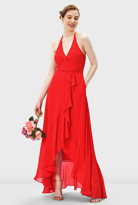 Oz Chiffon Pleated Banded Waist Dress ワンピース One-shoulder Dress With Drapes | Blumarine