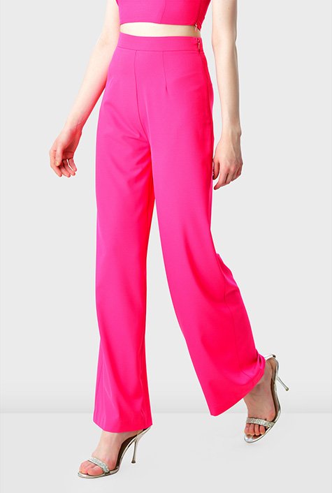 Wynne Layers Luxe Crepe Grommet Detail Wide Leg Trousers - QVC UK