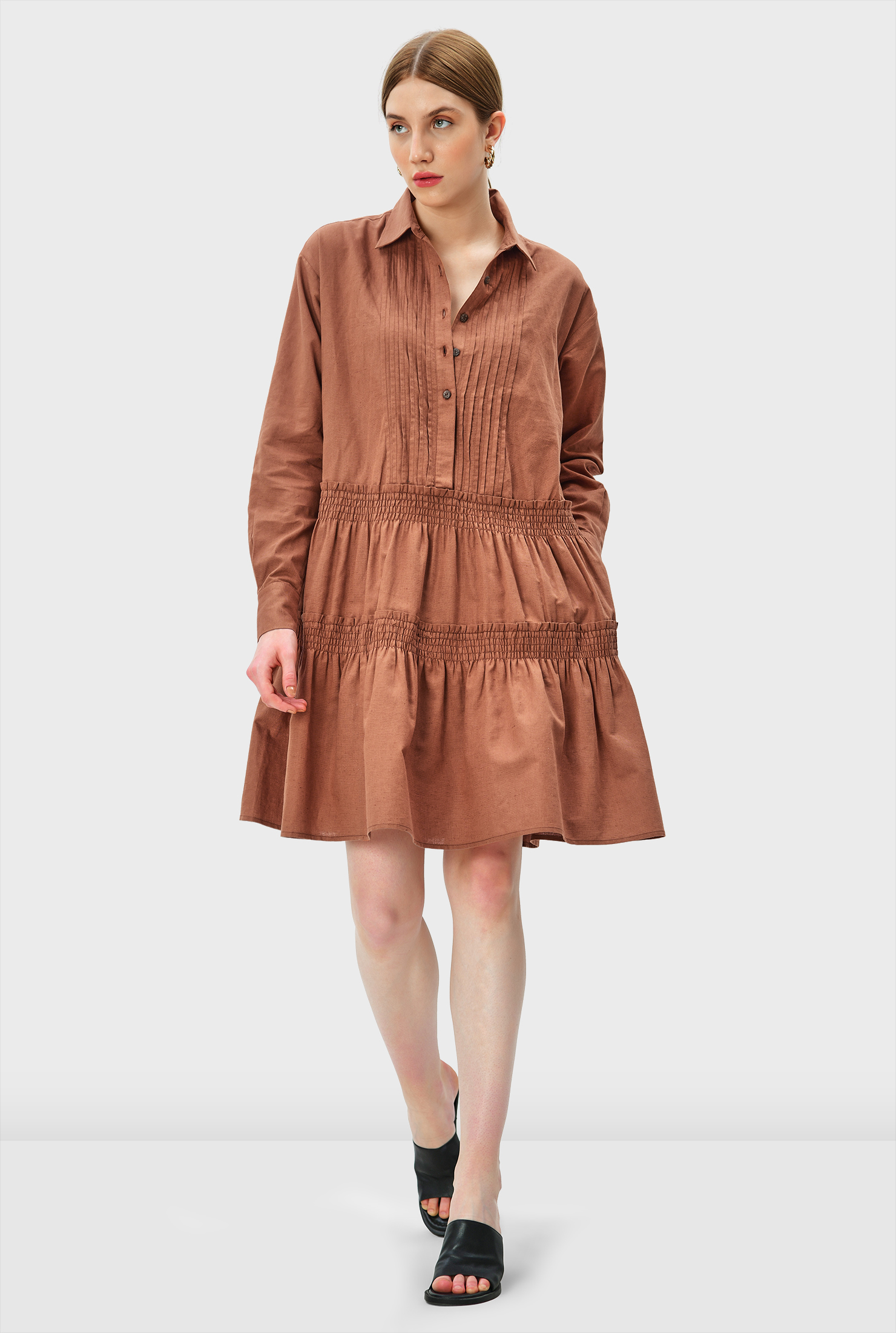 herlipto Viera Pintuck Tiered Dress sea（Shop Pintuck pleat