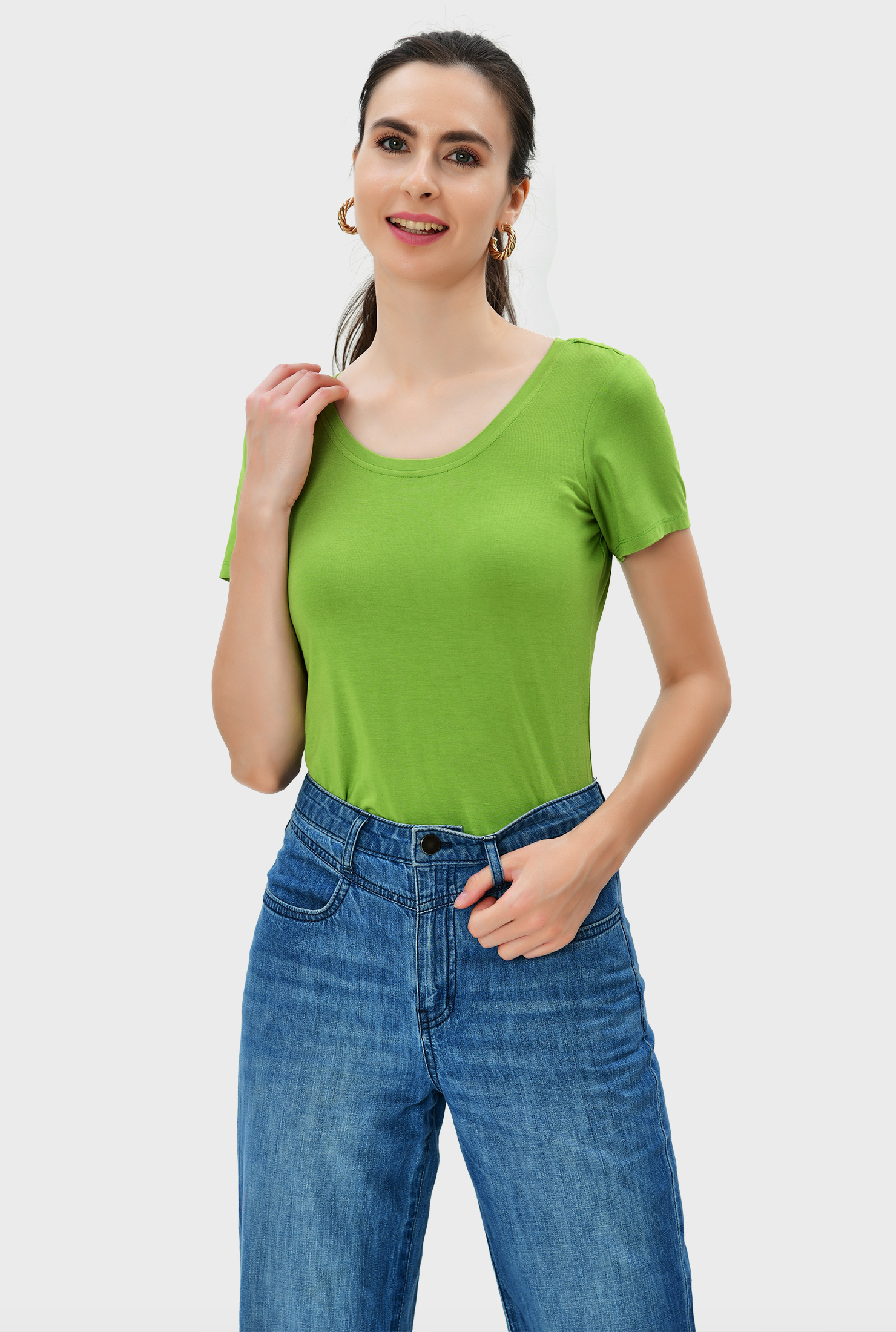 Shop Rayon jersey knit top eShakti