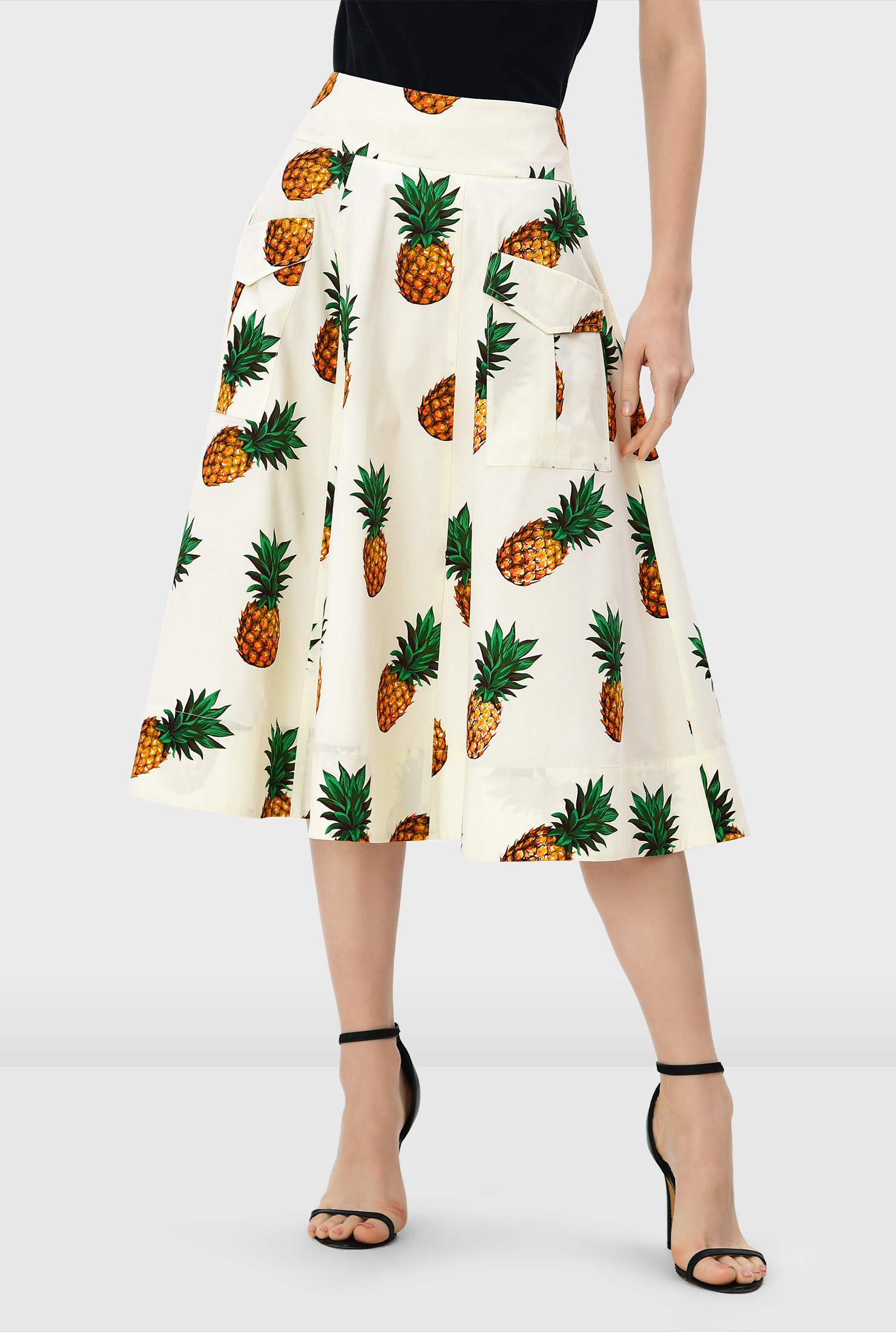 スカート [TEAK] COTTON SKIRT Cotton Skirt, Embroidery Skirt, High Waist Skirt, Midi Skirt