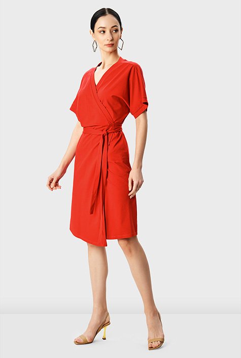 Women's jersey wrap clearance dresses