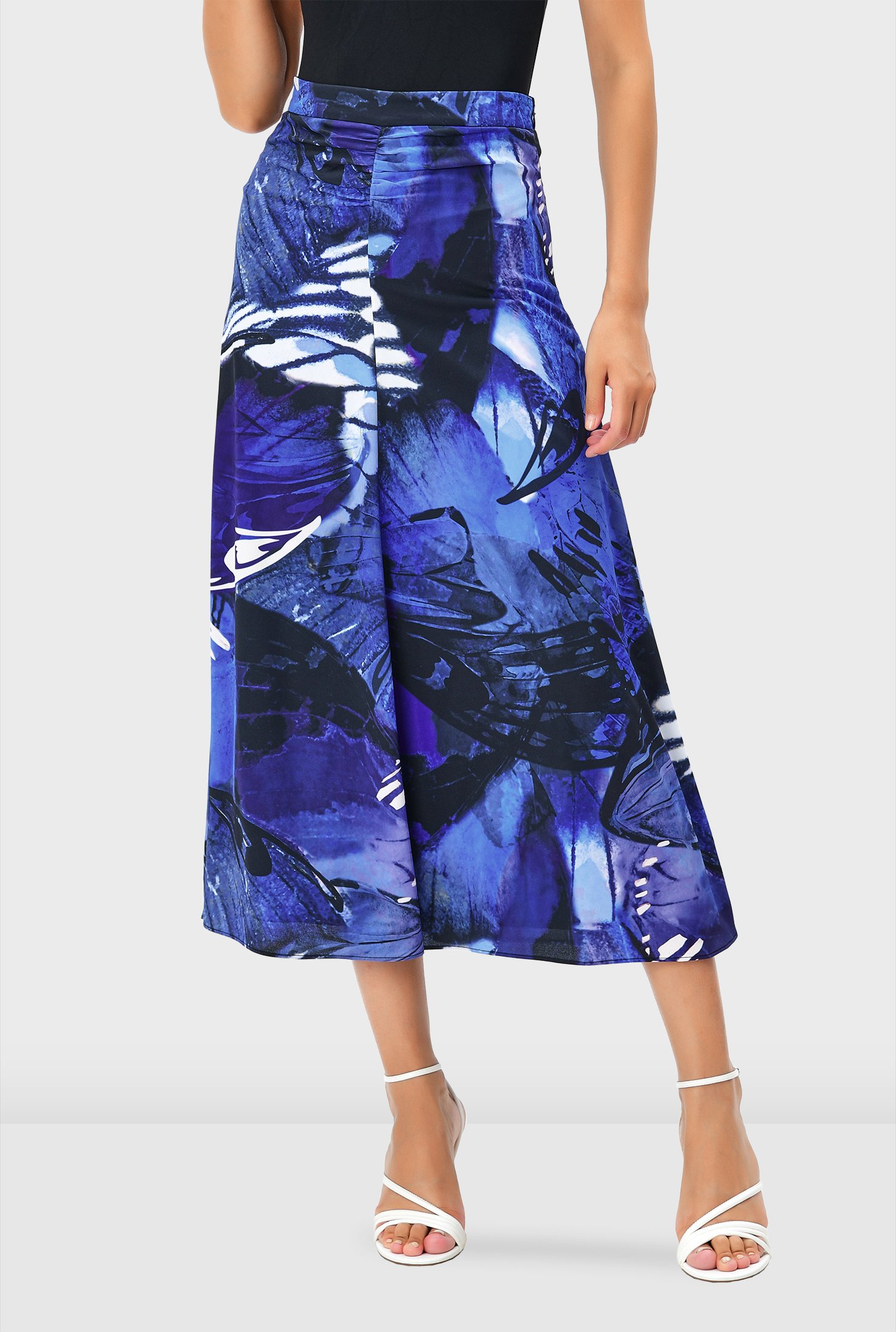 Shop Abstract Print Crepe Skirt Eshakti