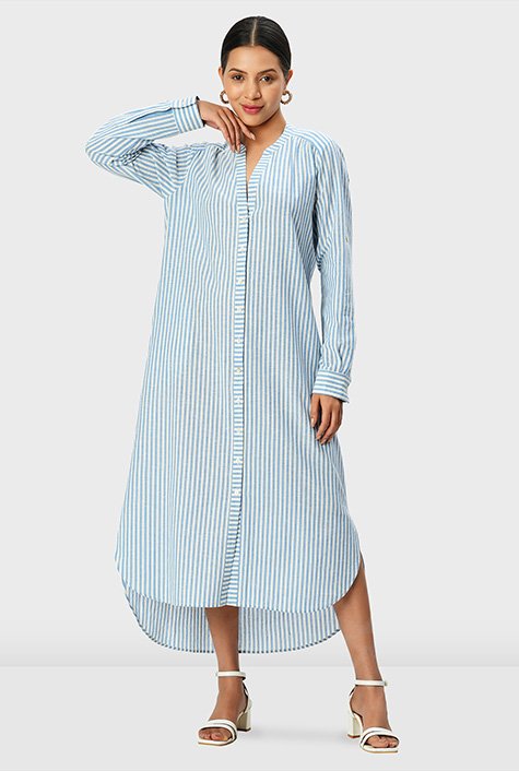 Simple Stripes, Sand: Cotton Poplin