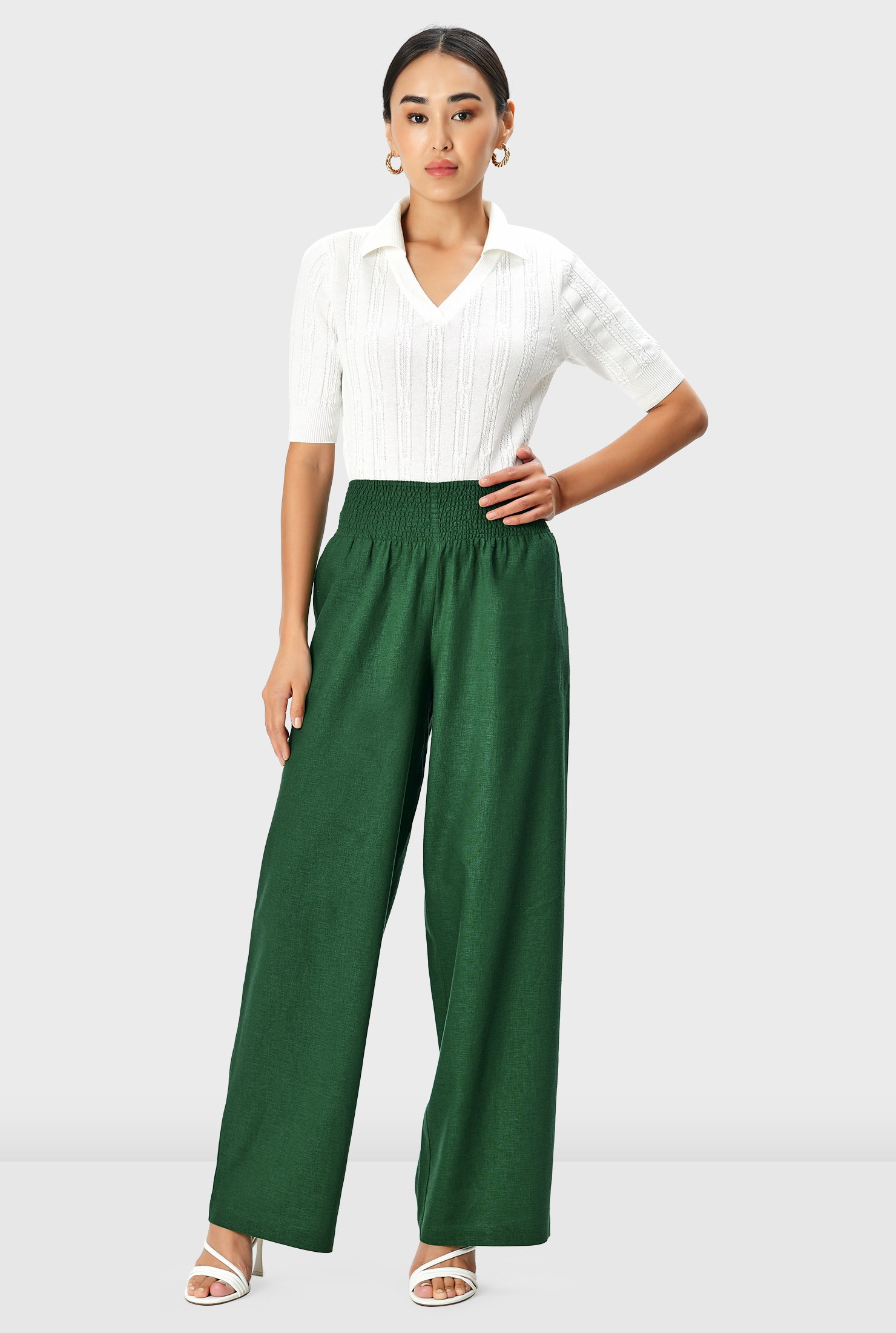 Wide trousers made from pure viscose quality