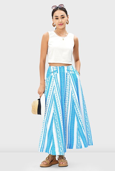 Summer crop top and flared skirt//