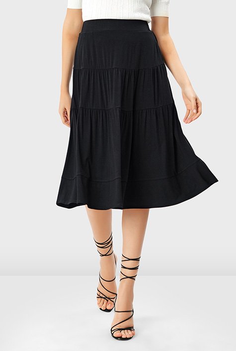 Jersey knit ruched discount skirt