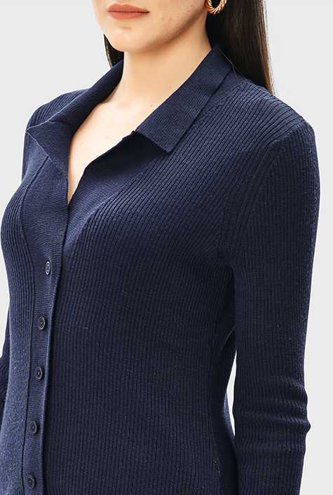 トップス SUPER FINE WOOL RIB KNIT SHIRT CARDIGAN Auralee Super Fine Wool Rib Knit Shirt Cardigan Top Brown – Neighbour