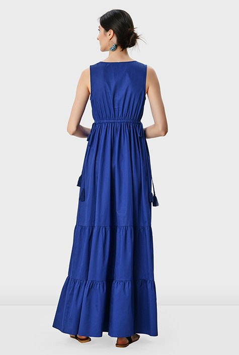 Cotton empire waist hot sale maxi dress