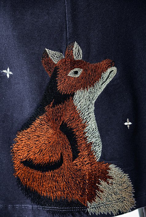 The fox and moon embellished cotton knit dress