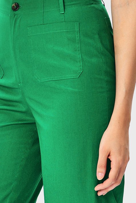 Shop Cotton poplin straight leg pants | eShakti