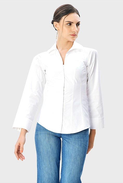 Stretch poplin shirt (232M0091NB426) for Woman in 2023