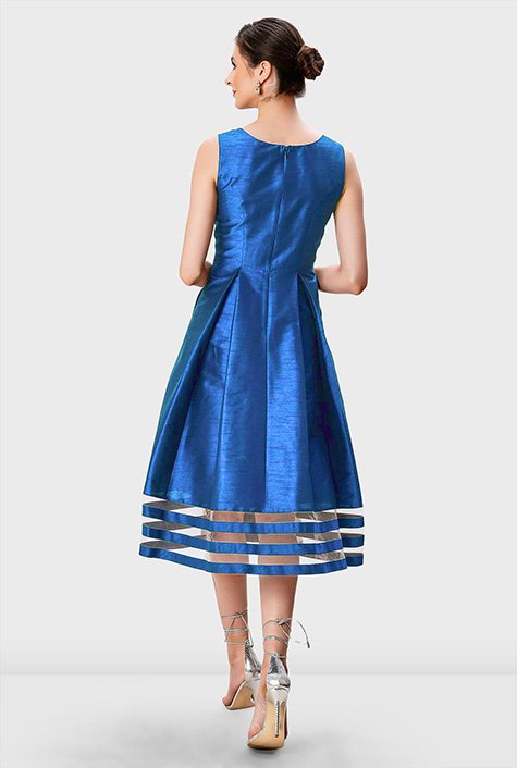 taffeta empire blue dress