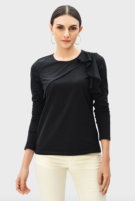 Shop cotton jersey tops | Women's Fashion Clothing | Sizes 0