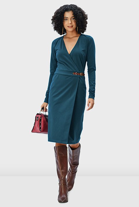 Structured wrap outlet dress