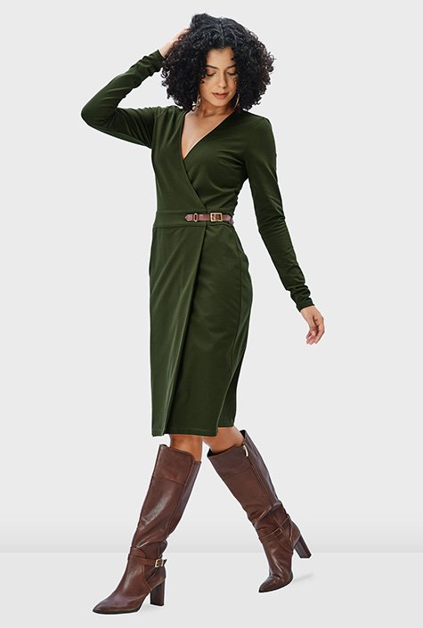 Structured wrap outlet dress