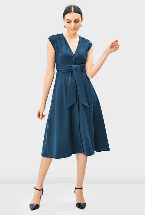 taffeta empire blue dress