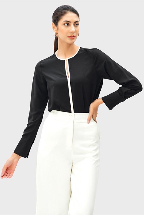 Shop Cotton poplin wide leg pants | eShakti