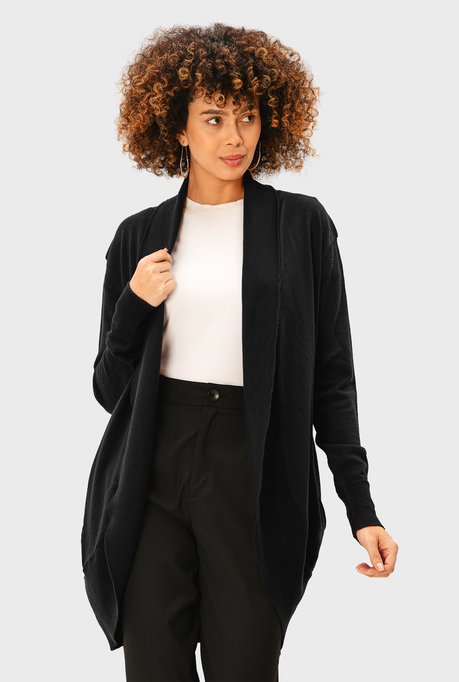 merino wool shawl collar cardigan