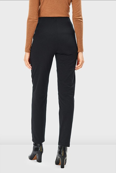 Aleida Mid-Rise Tapered Jersey Pants Black | ALLSAINTS US