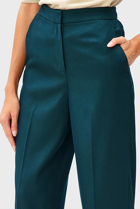 Shop Poly suiting wide leg pants | eShakti