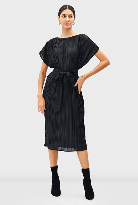 Dolman plissé midi shops dress