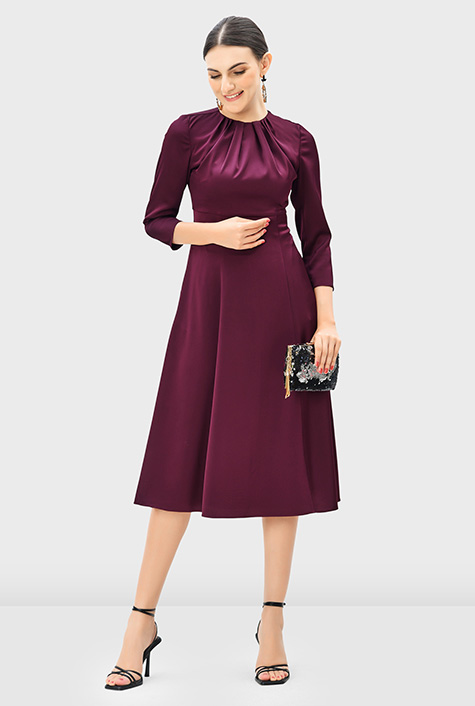 パーティードレス Pink Silk and Wool Cady Crepe Dress Gucci Pink Silk and Wool Cady Crepe Dress - Runway Catalog