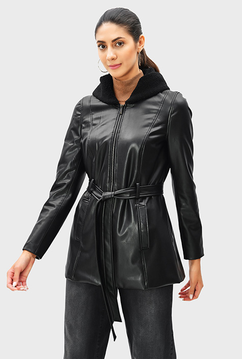 ジャケット・アウター IRENE FUR HOODED LEATHER JACKET EMchctaU4AA3PWA.jpg