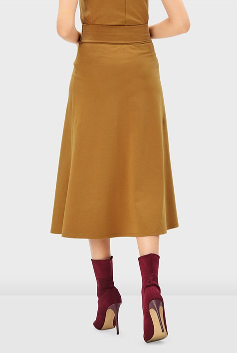 Cotton jersey full flare skirt