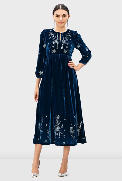 Velvet 2025 dress embroidery