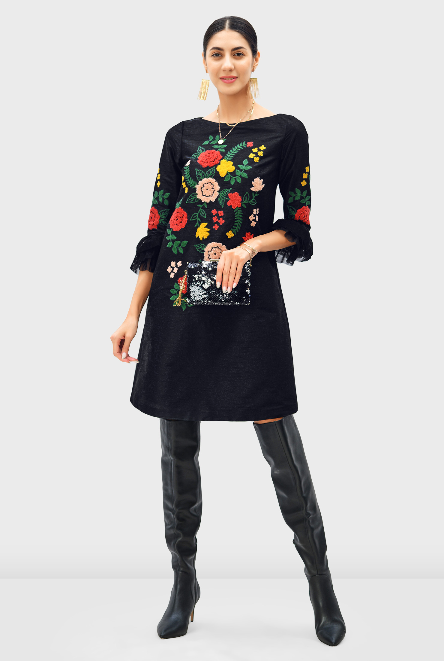 シルク100%☆TADO☆SILK DRESS インド製 India ボーダー シルク100%☆TADO☆SILK DRESS インド製 India ボーダー DRESS | TADO