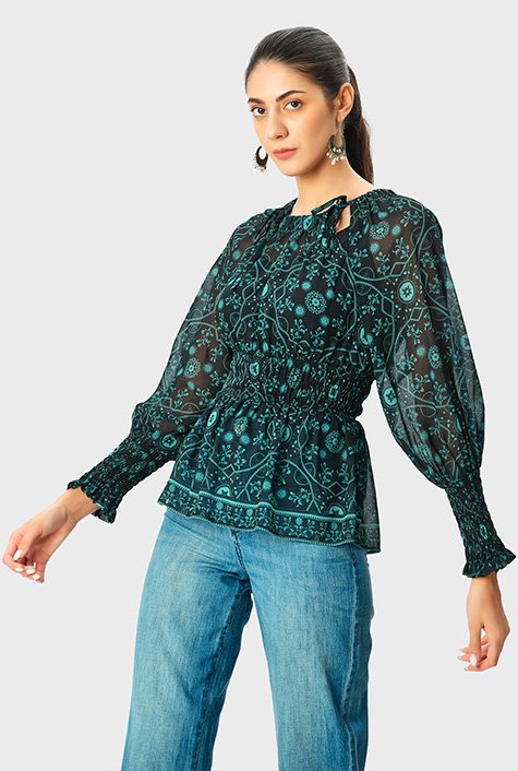 Beautiful Embroidered pepelum Top Blouse.