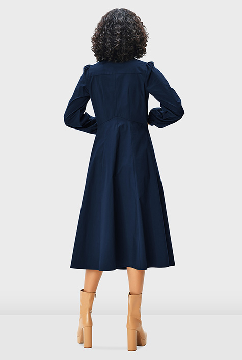 [KIMHEKIM]CORSET LAYERED COTTON MAXI SHIRT DRESS /追跡付 Corset Layered Cotton Mini Shirt Dress (Black) - KIMHĒKIM