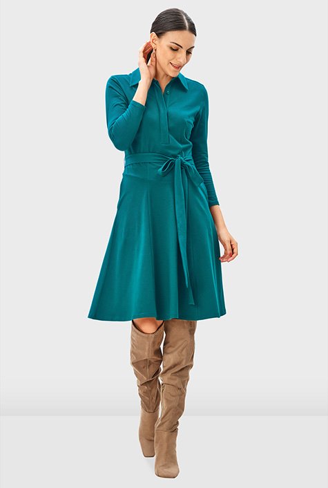 Shop Side button cotton jersey skirt | eShakti